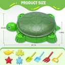 VROGTIK Turtle Sandbox with Lid & Beach Toys Set, 38" Kids Sandbox for Toddlers 3-8, Indoor Outdoor Sensory Play Sand Box with Cover, Summer Gift for Ages 3-8