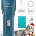 oneisall Pet Clipper for Cat Matted Hair, Pet Shaver for Cats Quiet Pet Clippers Waterproof Cordless Cat Clippers for Matted Hair Long Hair with Storage Bag (Green) (Standard)