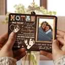 3 x Tiny Detalles Mothers Day Gifts for Mom from Daughter Son, Wooden Picture Frame Ornament, Grandma Gift, Birthday Gifts for Mom, Personalized Photo Keepsake, Hanging Car Decor