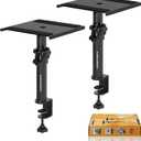 Set of 2 Desktop Clamp Speaker Stands Short Studio Monitor Stands Height Adjustable