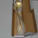 Gold Stainless Steel Serving Utensils Set, 5 Pcs - 10.8 Inch Serving Fork, 10.3 Inch Slotted Spoon, Sugar Spoon, Butter Knife for Buffet