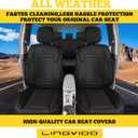LINGVIDO Full Set Car Seat Covers, Faux Nappa Leather, Airbag Compatible and Waterproof Protectors for Sedans SUVs, Breathable Interior for Active Families, Pets, and Commuters (5 Seats, Black)