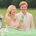 Plastic Champagne Flutes Set of 24, Green Pure Acrylic Glasses Goblets Cups Shatterproof Reusable, for Wedding Christmas Party Mimosa Bar Anniversary Event Drinks