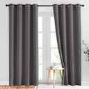 NICETOWN Gray Blackout Curtains for Bedroom 84 inches Long  Thermal Drapes Grommet Room Darkening Light Blocking Curtains Window Treatments for Living Room (2 Panels, W52 x L84, Grey)
