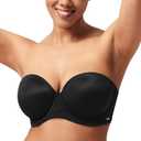 HSIA Strapless Bras for Women Large Breasts Non Slip Full Coverage Underwire Supportive Multiway Strapless Bra Plus Size (Black) 36D