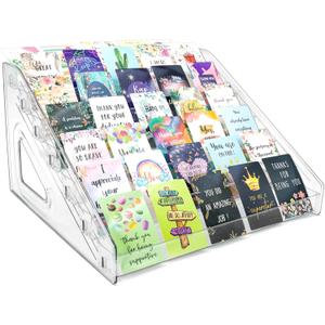 Philbinden 7 Tier Acrylic Card Display Stand,12" Sports Card Shelf-Versatile Display for Trading Cards, PSA Cards, Baseball Cards, Football Cards, Graded Cards and Business Cards and Stickers