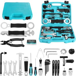 DURATECH 41 Pieces Bike Repair Tools, Complete Bike Tools Kit with Storage Box, Mountain Bike Maintenance Tools, for Mountain, Road, and Park Bicycle with Chain Riveter, Tire Levers, Crank Puller
