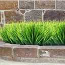 Ysleen 40 Bundles Artificial Grasses Outdoor UV Resistant Fake Plants No Fade Faux Grass Plastic Wheat Grass Greenery Shrubs Garden Porch Window Box Decorating Craft