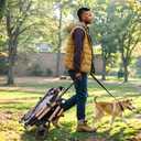 Dog Stroller for Dogs - 3 in 1 Pet Stroller with Detachable Storage Basket 4 All-Terrain Rubber Wheels Pull Rod Durable Travel Carrier for Max 45 lbs Medium Dogs 2 Small Cats
