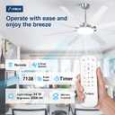 Amico 72 inch Brushed Nickel Ceiling Fan with Light, Large Modern Ceiling Fans with Remote, Reversible DC Motor, Dimmable 3CCT LED, Quiet Indoor/Outdoor for Living Room, Bedroom, Patio