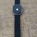 Apple Watch Ultra [GPS + Cellular 49mm] Titanium Case with Midnight Ocean Band, One Size 