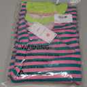Women Striped Oversized Sweatshirt Long Sleeve Crewneck Hoodies Shirts 2024 Fall Pullover Top Trendy Preppy Clothes (Pink Green, Medium)