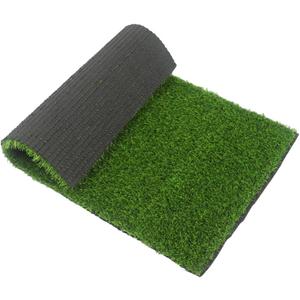 Artificial Grass Front Door Mat Drainage Holes, Plastic Outdoor Doormat for Front Door and Landscaping, Rustic Farmhouse Realistic Green Turf Mat (26x39)