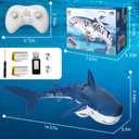 2.4Ghz Remote Control Shark Toys for Pool, 1:18 Scale High Simulation Shark for Kids, Electric RC Sharks Toys with Light & Spray Water Function for 6 7 8 9 Year olds Boys Girls