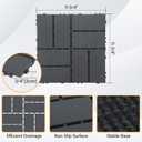 Neoaider Decking Tiles 60Pcs, 12" x 12" Waterproof Outdoor Patio Flooring All-Weather, 60 sq. ft Plastic Interlocking Floor Decking Tile for Garden Porch Poolside Balcony Backyard, Dark Grey