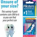 Piksters Interdental Brushes, 40 pk, Size 00, Interdental Tooth Brush for Extremely Tight Gaps, Gum Soft Bristles for Plaque Removal, Safe for Braces (40 Count (Pack of 1))