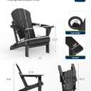 MUCHENGHY Folding Adirondack Chairs Patio Chairs Outdoor Adirondack Chair Weather Resistant Chair for Patio, Outside, Deck, Backyard, Fire Pit Chair, Campfire Chairs (Black)