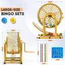 HVDI 12" Bingo Game Set, 10 Reusable Bingo Cards with Sliding Windows Bingo Sets, High-Definition Printed Bingo Balls with Cage & Storage Bag for Adults Large Group Family Parties Game Night