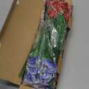 AGIRL 24 Bundles Artificial Flowers for Outdoor,No Fade Fake Plastic Flowers for Garden Porch Window Box Home,Red White Blue Faux Plants for 4th of July Memorial Day Independence Day Patriotic Decor