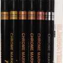 ZIZEV Mirror Marker Pen, Fade 0.7mm Tip Metallic Paint Pen Gold Silver Rose Gold Bronze for Glass for Card, 4PCS