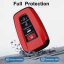 Sturdy ABS Key Fob Cover Case Compatible with Toyota RAV4 Camry Highlander Corolla Accessories (Red x 2)