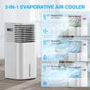 FLOWBREEZE 24" Windowless Portable Air Conditioner, 15H Timer&120Oscillation, 3-IN-1 Portable AC Unit with Remote, 2Gal Tank, 3 Modes & Speeds, Ultra-Quiet Ventless Swamp Cooler for HomeOffice, Milk