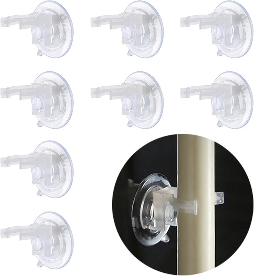 8 Pack Christmas Candle Holder Clamps with Suction Cups - Ideal for Christmas Celebration Candles,Candlesticks Holders for Window Candles