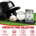 DoubleFill Acrylic Baseball Display Case for Ball and Cards Clear Ball Holder Ring Stand Set Centerpieces Protector Memorabilia Showcase(Black,Small,Baseball)