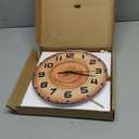 NOMEDOGYIM Wooden Stump Wall Clock Battery Operated Round Wall Clock Silent Non Ticking Quality Quartz 10 Inch Round Easy Clock to Read for Home Office