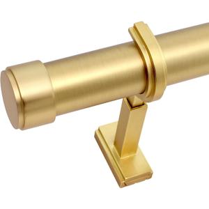 BlastHome Non-Adjustable Luxury Curtain Rods for Windows, 1 Rod Set, 9 foot Fixed Length (Two Rods Connect for a Seamless Look), Brushed Gold