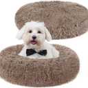 2PCS Calming Donut Dog Bed, Round Fluffy for  Dogs and Cats Anti-Anxiety Plush, Machine Washable