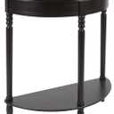 Decor Therapy Half Moon Entry Table, With Shelves & Easy Assembly, Farmhouse Entryway Table, Black, Wood - (28.5" x 11.8" x 28.5")