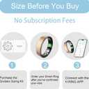 Smart Ring for Women Men, Health Fitness Tracker Ring with Heart Rate/Sleep Tracker/Blood Oxygen/HRV/Stress/Calorie/Steps, IP68 Waterproof for iOS & Android, No APP Fees(Rose Gold,6#)