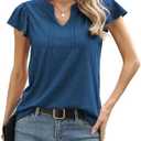 Womens Summer Tank Tops V Neck Waffle Knit Sleeveless Tunic Casual Loose Fit Blouses Shirt Clothes, XL