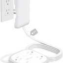 Outlet Cover Extension Cord Flat 6ft, NUTICT Flat Plug Power Strip with 8 Outlets & 3 USB-C & 1 USB-A Port, 13A/1625W, 1440J Surge Protector, Indoor 3 Prong Flat Wall Plug for Tight Spaces, White