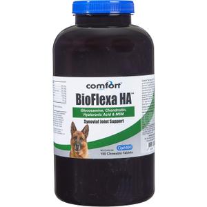 Comfort BioFlexa Hip and Joint Plus HA Tablets for Dogs, 150 Count, Synovial Joint Support with Hyaluronic Acid, Glucosamine, Chondroitin, MSM, Cetyl Myristoleate and Ester-C