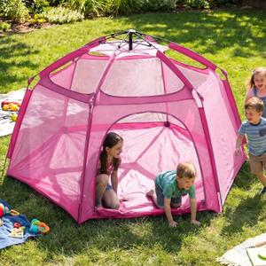 Alvantor Pop Up Playpen- 7'x7'x44Baby Playpen Large Kids Play Tent Portable and Foldable Playpen Indoor/Outdoor Play Yard with Protective Mesh, UV SPF 50+ Sunshade, and Soft Foam Floor, Pink