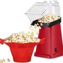 Hot Air Popcorn Popper Maker with Popcorn Bowl, Fast Popcorn Machine in Minutes with Measuring Cup and Butter Melting Tray for Party Kids,