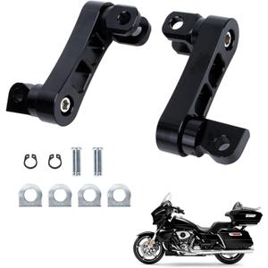 Motorcycle Foot Peg Brackets - PSLER footrest brackets Adjustable Passenger Foot Pegs Extension Bracket Compatible with Sportster Dyna Softail Touring Road King Street Glide Road Glide, 1 Pair