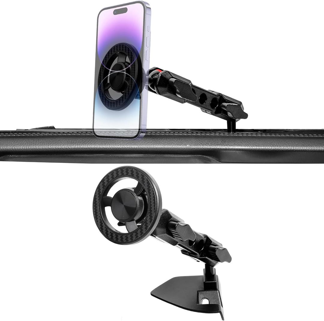 Magnetic Phone Mount Holder for 2018-2023 Jeep Wrangler JL 4XE Gladiator JT, for Magsafe iPhone 12-17 Series Accessories, 360 Adjustable, One-Hand, Off-Road Stable, No Darill Easy to Install