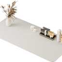 metui 39.37"" * 15.7"" Large Makeup Mat for Vanity Top Protector,Cover Work Table Waterproof, Non-Slip Pad for Makeup Vanity. (Milk White)