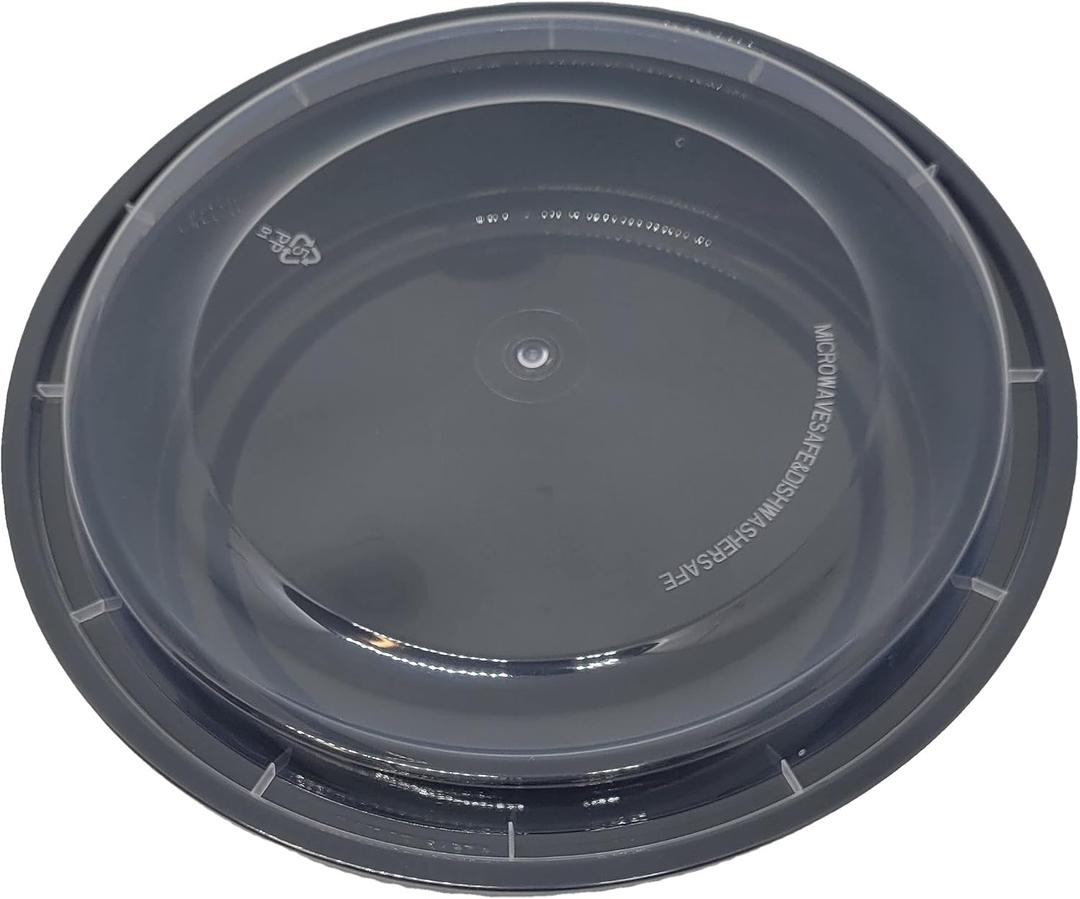 48 oz Round Food Containers Meal Prep Microwavable Reusable Plastic BPA Free Big Size Lunch box 50 Sets