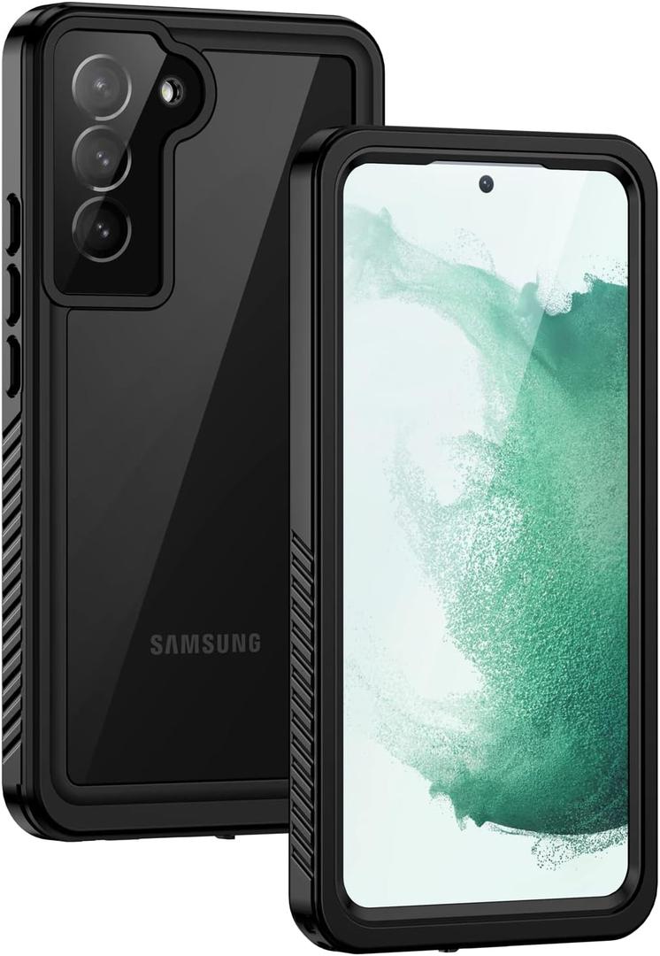 Lanhiem for Samsung Galaxy S22+ Plus Case, IP68 Waterproof Dustproof Case with Built-in Screen Protector, Heavy Duty Full Body Protective Phone Case for Samsung S22 Plus 5G, Black/Clear