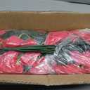 4pc artificial flowers for outdoors faux flowers faux outdoor plants uv resistant artificial outdoor plants 4pc Bougainvillea Artificial Fake Hanging Flowers yard decorations outdoor (4, Rose red)