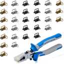 SPEEDWOX Key Fob Hardware Set 30PCS 1" Key Fob Hardwares with Key Fob Plier for Wristlet Keychain Key Lanyard Chain Making Glass Breaking Pliers Tools with Rubber Tips Adjustable Screw