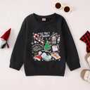 CM C&M WODRO Toddler Kid Christmas Sweatshirt Boy Girl Tis The Season Shirt Cute Xmas Graphic Pullover Top Holiday Outfit (Black)