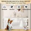 23.6" H Short Dog Gate Puppy Gate Pet Fence to Step Over,Retractable Mesh Doggie Gates Expands Up to 55 Inches Indoor Outdoor Dog Gates for Doorways Stairs