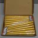 Macarrie 24 Packs Flameless Taper Candles Battery Operated Fake 11 Inch Long Candlelight LED Flameless Candlesticks Flickering Tapered for Christmas Church Prayer New Year Wedding(Gold)