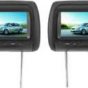 2pcs 7 in Control Adjustable Headrest LCD Video Monitor MP5 Display Black for Universal Car HD 800 x 480 RGB Screen with Infrared Transmitter