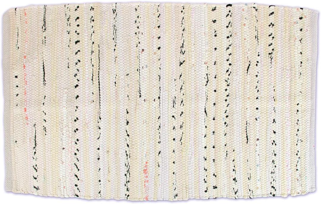 DII Chindi Home Collection Handwoven Multicolor Area Rag Rug, 4x6', Cream